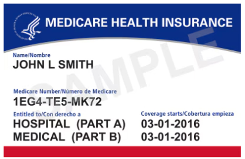 Medicare ID Card - Sample Image